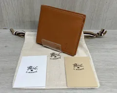 IL BISONTE イルビゾンテ 二つ折り 財布 コンパクト ウォレット ヤケヌメ メンズ ブラウン レザー キャメル 41185 袋付き