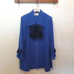 ブルマリン Blumarine リボン レース装飾 短丈 デニムジャケット 38