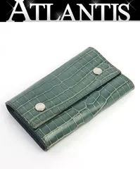【広尾店】エルメス HERMES エテュイクレ6 キーケース クロコポロサス ブルージーン SV金具 □J刻印(2006年) 【19342】のサムネイル