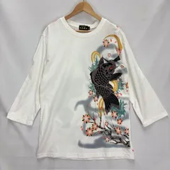 不倶戴天 FUGUTAITEN 7分袖 エンブロイダリー 鯉 桜 グラフィック カットソー サイズXL 08061501 01