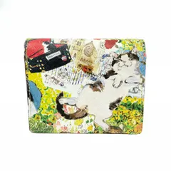 Manhattaner's マンハッタナーズ 二つ折りBOX財布/ライブリーケース  猫柄/レザー    イエロー レディース / 240001204783のサムネイル