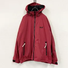 Jack Wolfskin　ジャックウルフスキン　マウンテンパーカー/フーディー　ハイネック　刺繍ロゴ　ワッペン　赤　レッド　XLサイズ　古着【値引き交渉OK！】
