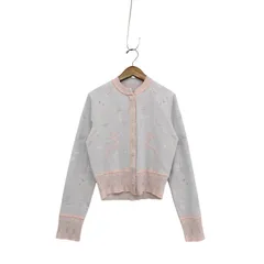 未使用品 2026SS Mame Kurogouchi マメクロゴウチ Layered Jacquard Knit Cardigan 花柄ラメニットカーディガン ピンク 2 MM26SS-KN087のサムネイル