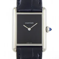 カルティエ Cartier 腕時計 タンク マスト LM WSTA0072 レクタンギュラー ブラック文字盤 SS ブラック アリゲーターレザーベルト クオーツアナログ 【箱・保付き】 【中古】のサムネイル