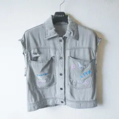 イタリヤ 伊太利屋 GK ベスト ジレ 9 レディース 春 夏 ダメージ 刺繍 入りのサムネイル