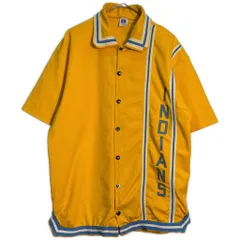 80年代 USA製 RUSSELL ATHLETIC ラッセル 半袖 ジャージトラックジャケット イエロー(メンズ L)中古 古着 Y3337