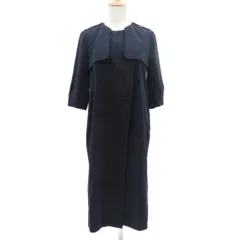 テッドベーカー TED BAKER ノーカラーコート ロング丈 1 紺 ネイビー 七分袖 ラウンドネック /HO23 ■GY99のサムネイル