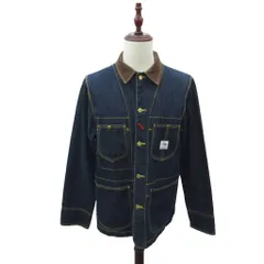トミー TOMMY デニムジャケット カバーオール 上着 XL インディゴ 襟コーデュロイ ミドル丈 /YS26 ■GY99のサムネイル