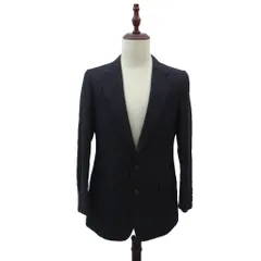 チャップス CHAPS ラルフローレン テーラードジャケット 上着 L 紺 ネイビー ストライプ柄 シングルボタン ミドル丈 /YS18 ■GY99のサムネイル