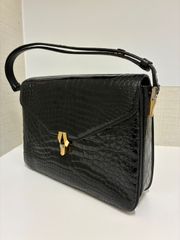 超美品 Guido Borelli 本革 クロコダイル　ブラック　ハンドバッグ 専用】美品 Guido Borelli 本革 クロコダイル 黒 バッグ - メルカリ