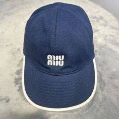 MIUMIU ミュウミュウ デニム ベースボールキャップ ブラック - メルカリ