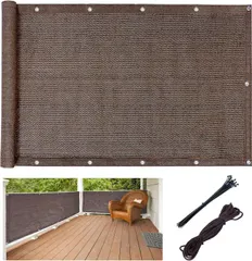 베란다 블라인드폴드 쉐이드 300x90cm - 고밀도 폴리에틸렌, 통풍이 잘되는, 자외선 차단, 프라이버시 보호, 발코니 쉐이드, 아파트 울타리, 가정용, 모카
