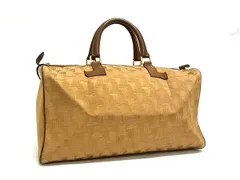 LANVIN ランバン キャンバス×レザー ボストンバッグ トート ハンドバッグ レディース メンズ ブラウン系 DN7086のサムネイル