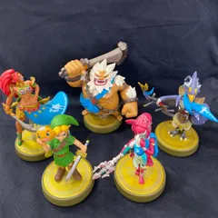 任天堂　Nintendo Switch amiibo アクセサリー　アミーボ　ゼルダの伝説　5体セット　四人の英傑　ブレスオブザワイルド　リーバル　ウルボザ　ダルケル　ミファー　リンク　美品　フィギュアとしても　レア　まとめセット　まとめ売り　人気ゲーム　@市のサムネイル