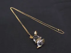 ■美品■ SWAROVSKI スワロフスキー クリスタルメモリーズ ラビット ネックレス ペンダント アクセサリー ゴールド系×クリア DN6575のサムネイル