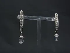 ■極美品■ SWAROVSKI スワロフスキー クリスタル ラインストーン ピアス アクセサリー レディース シルバー系 DN6531のサムネイル