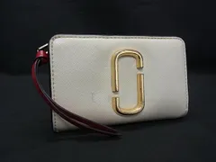 MARC JACOBS マークジェイコブス スナップショット レザー 二つ折り 財布 ウォレット 小銭入れ アイボリー系×ネイビー系 DN6535のサムネイル