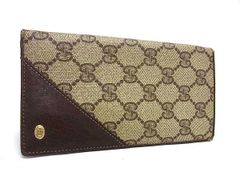 GUCCI オールドグッチ GG柄 長財布 PVCレザー ブラウン ヴィンテージ