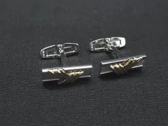 ■美品■ YVESSAINTLAURENT イヴサンローラン SV925 カフスボタン カフリンクス アクセサリー メンズ シルバー系×ゴールド系 DN6651のサムネイル