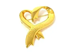 ■美品■ MOSCHINO モスキーノ ハート ピンブローチ ピンバッチ アクセサリー レディース ゴールド系 DN6282のサムネイル