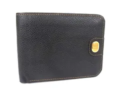 ■美品■ dunhill ダンヒル オックスフォード レザー 二つ折り 長財布 ウォレット 札入れ メンズ ブラック系×ゴールド系 DN6136
