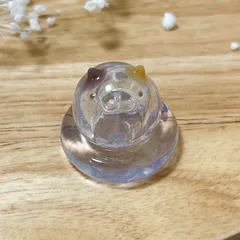 ぬくもりねこ ミケ柄｜うちの子の毛玉入れ 猫 レジン メモリアル