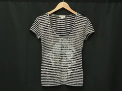 DIESEL ディーゼル ボーダー 半袖 Tシャツ トップス サイズ XXS 洋服 レディース グレー系×パープル系 DN6065
