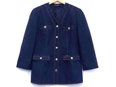 LEONARD レオナール シルク100% デニムジャケット アウター 上着 表記サイズ 11AR 洋服 レディース ネイビー系 DN4746のサムネイル