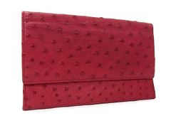 美品〉KAIYO オーストリッチ トラベルウォレット ハンドル付 長財布 
