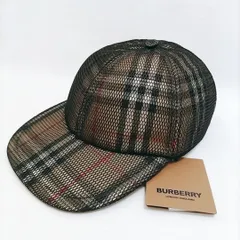 【新品未使用・ヨーロッパ輸入品】BURBERRY メッシュオーバーレイ チェック ベースボールキャップのサムネイル