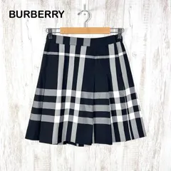 美品 BURBERRY LONDON バーバリーロンドン メガチェック ボックスプリーツスカート ブラックのサムネイル