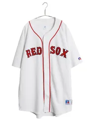 【お得なクーポン配布中!】 90s レッドソックス ベースボール シャツ メンズ XXL / オールド MLB オフィシャル ラッセル 大リーグ ユニフォーム ジャージ 大きいサイズのサムネイル