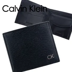 カルバンクライン Calvin Klein 財布 二つ折り メンズ ギフトボックス付き レザー 本革 札入れ カードケース 小銭入れあり ミニ財布 ブラック 人気 31CK130008
