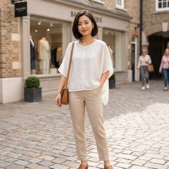 未使用美品】UNITED ARROWS リネン混 七分袖 ジャケットホワイトS 