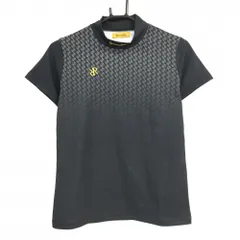 【超美品】レザレクション 半袖ハイネックシャツ 黒×グレー系 上部総柄 グラデーション レディース S ゴルフウェア Resurrectionのサムネイル