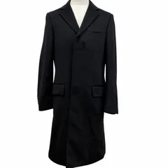 美品□GUCCI グッチ ヴィンテージ カシミヤ100％ フライフロント 比翼 チェスターコート ロングコート ブラック 44 メンズ オススメ◎のサムネイル