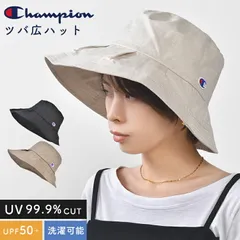 ハット チャンピオン レディース UVカット 帽子 つば広 Champion バケットハット 麻 綿 夏 涼しい UPF50+ 紫外線 日焼け 対策 防止 洗える おしゃれ ナチュラル シンプル 軽量 大きめ UVハットのサムネイル