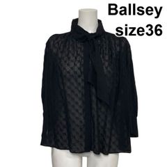 美品】Ballsey パンチングレース ブラウス キーネック ブラック 36