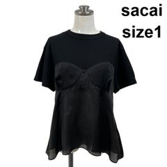【希少】sacai サカイ レース切替チュールスリーブトップス 日本製　Lサイズ 希少】sacai サカイ レース切替チュールスリーブトップス 日本製 L