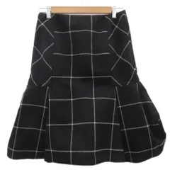 サカイ sacai フレアスカート ミモレ丈 ウール 3 黒 ブラック チェック柄 /MA8 ■GY74のサムネイル
