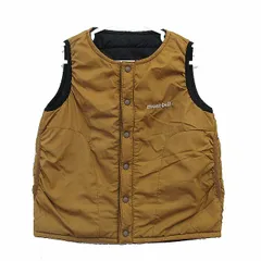 モンベル Montbell 子供服 リバーシブル 中綿ベスト ジャケット ロゴ 110 ブラック 黒 ブラウン 茶 /KT7■ECD005のサムネイル