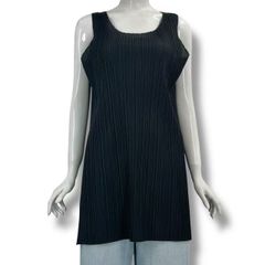 PLEATS PLEASE ノースリーブチュニック　ワンピース PLEATS PLEASE ノースリーブ チュニックワンピース 黒 80丈 - メルカリ