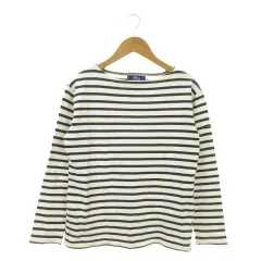 セントジェームス SAINT JAMES カットソー バスクシャツ 子ども服（男の子用） 150 白 ホワイト 紺 ネイビー ボーダー柄 ボートネック 長袖 /AO14 ■ECD005のサムネイル