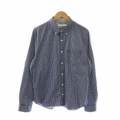 ノーティカ NAUTICA シャツ XL ブルー ホワイト チェック柄 ボタンダウンカラー 長袖 /OK■OSのサムネイル