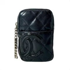 シャネル CHANEL カンボンライン シガレットケース レザー ブラック シルバー金具 マルチポーチ 【中古】のサムネイル