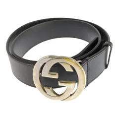 GUCCI グッチ インターロッキングG ワイドベルト 114984 ブラック【B】【メンズ・レディース】★■613365【中古】のサムネイル