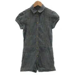 ポロジーンズ ラルフローレン POLO JEANS 美品 オールインワン 半袖 ボタン M 青 ブルー ショート丈 /NL ■ECE006