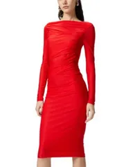 ピンコ レディース トップス ワンピース ミディ PINKO Long Sleeve Pencil Midi Dress Formula 1 Red レッドのサムネイル