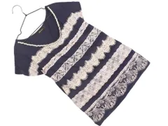 JUSGLITTY ジャスグリッティー レース パールビーズ 半袖 カットソー size2/紺 ■◆ レディースのサムネイル