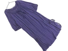 Leilian レリアン フリル チュニック ワンピース size9/紺 ■◆ レディースのサムネイル